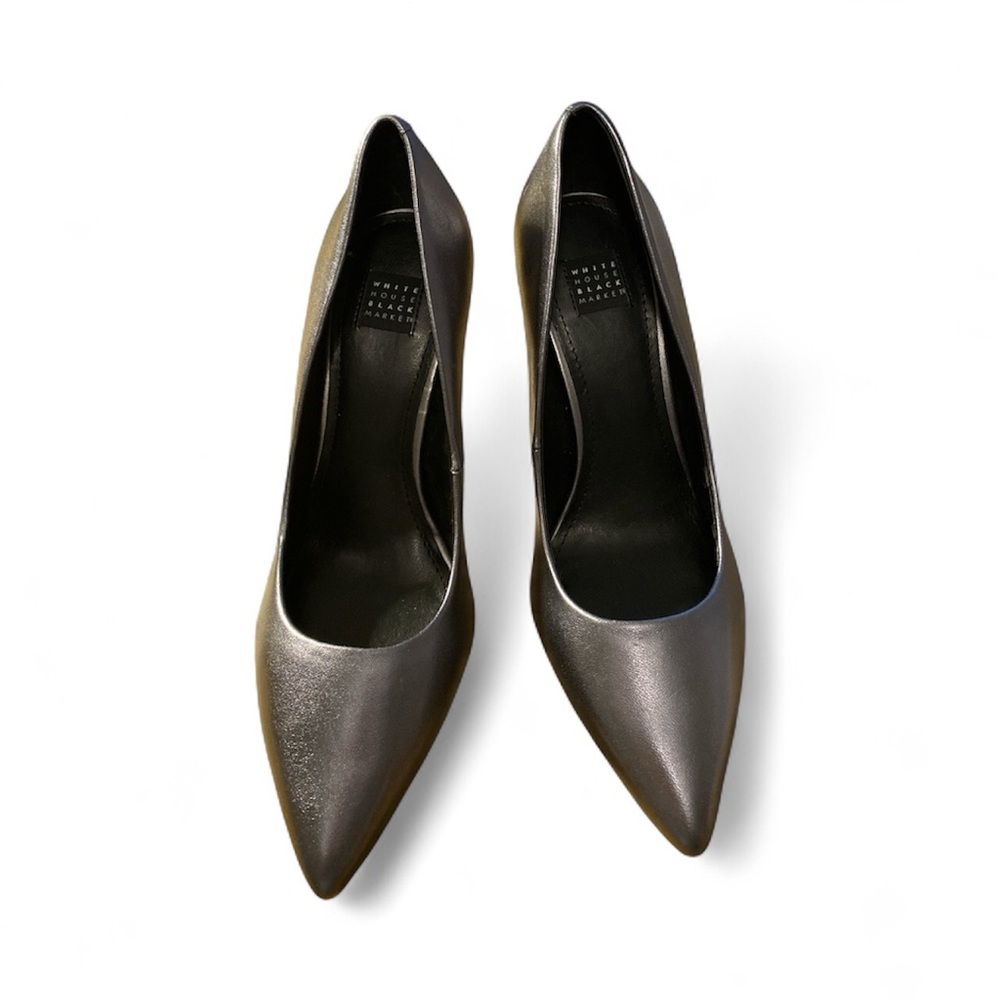 WHBM Silver Women's 3.5 inch Heels - Picture 2 of 6